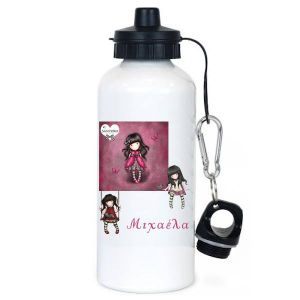 Μεταλλικό Μπουκάλι νερού σε λευκό χρώμα με δύο καπάκια Unicorn Best Friends
