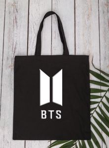 BTS Tote Bag υφασμάτινη εκρού τσάντα 