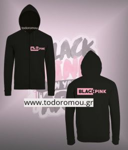 Black Pink ζακέτα φούτερ με κουκούλα
