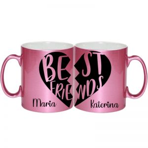 Best Friends ροζ κούπα σε μεταλλικό χρώμα 330ml